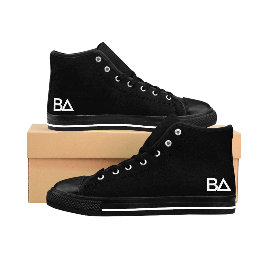 Classic "All Heart" High-Top Sneakers — Minimal White & Black Men’s Canvas Shoes | Breaux Ave