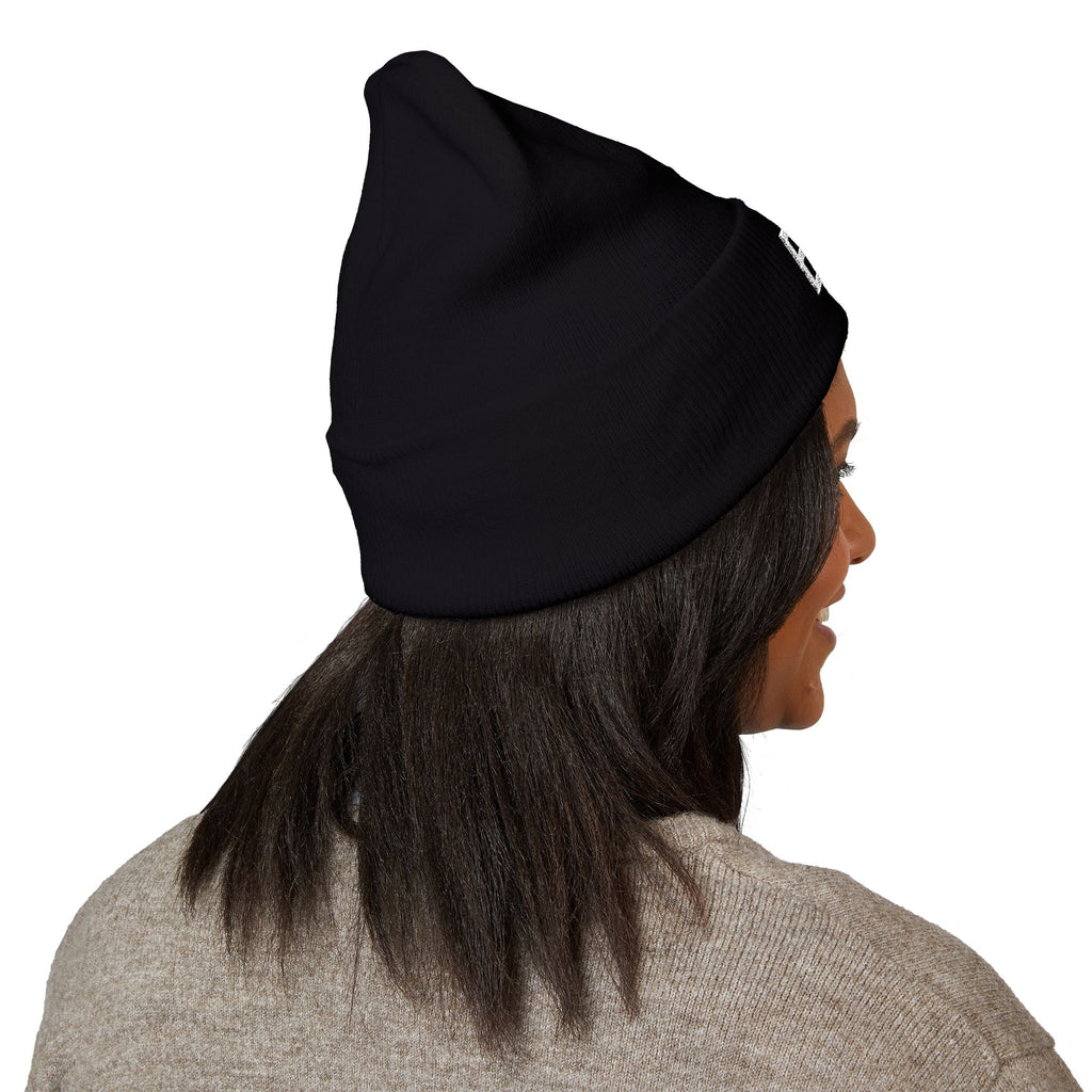 Breaux Ave Black Unisex Cuffed Beanie