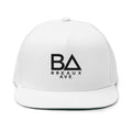 Flat Bill Cap — Embroidered 'BA Breaux Ave' White Logo Snapback Hat