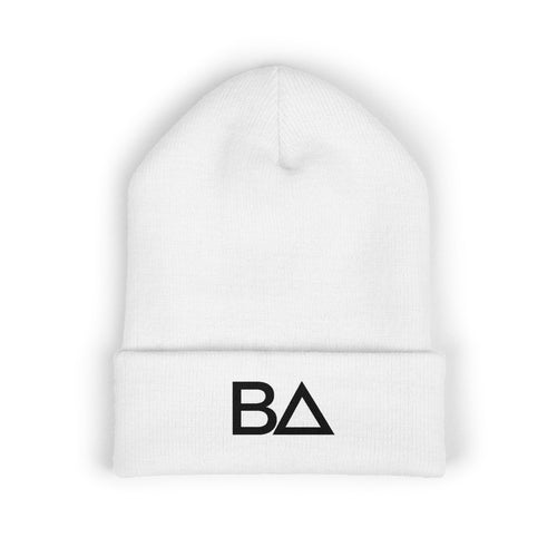 Breaux Ave White Unisex Cuffed Beanie