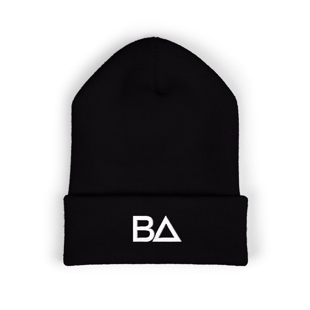 Breaux Ave Black Unisex Cuffed Beanie