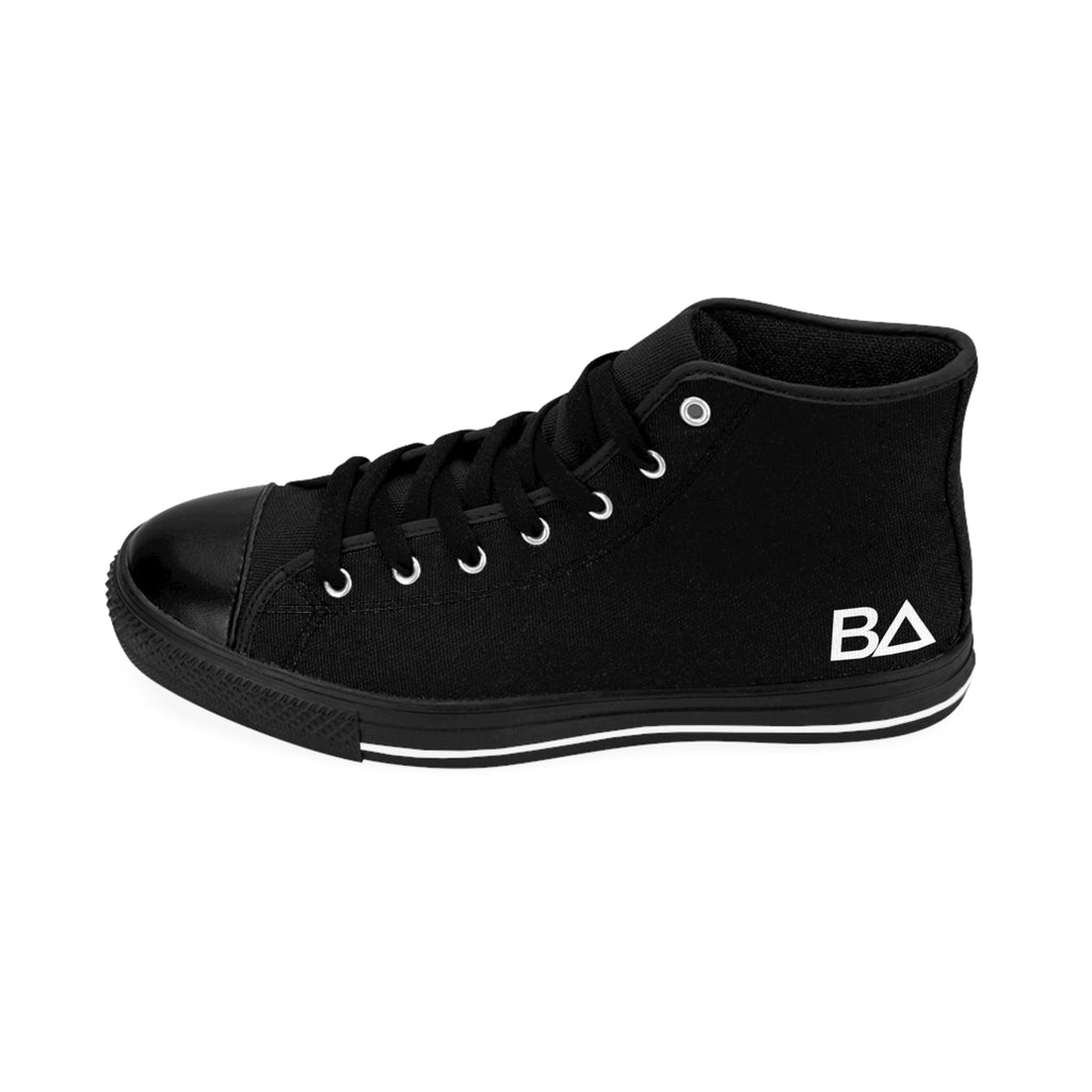 Classic "All Heart" High-Top Sneakers — Minimal White & Black Men’s Canvas Shoes | Breaux Ave