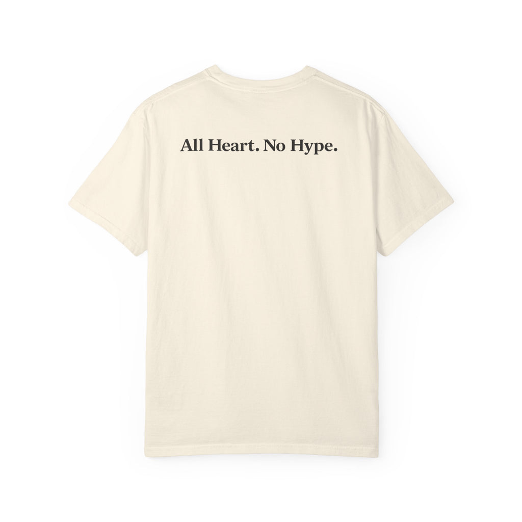 Breaux Ave “All Heart. No Hype.” Essential Tee — Sand / Bone