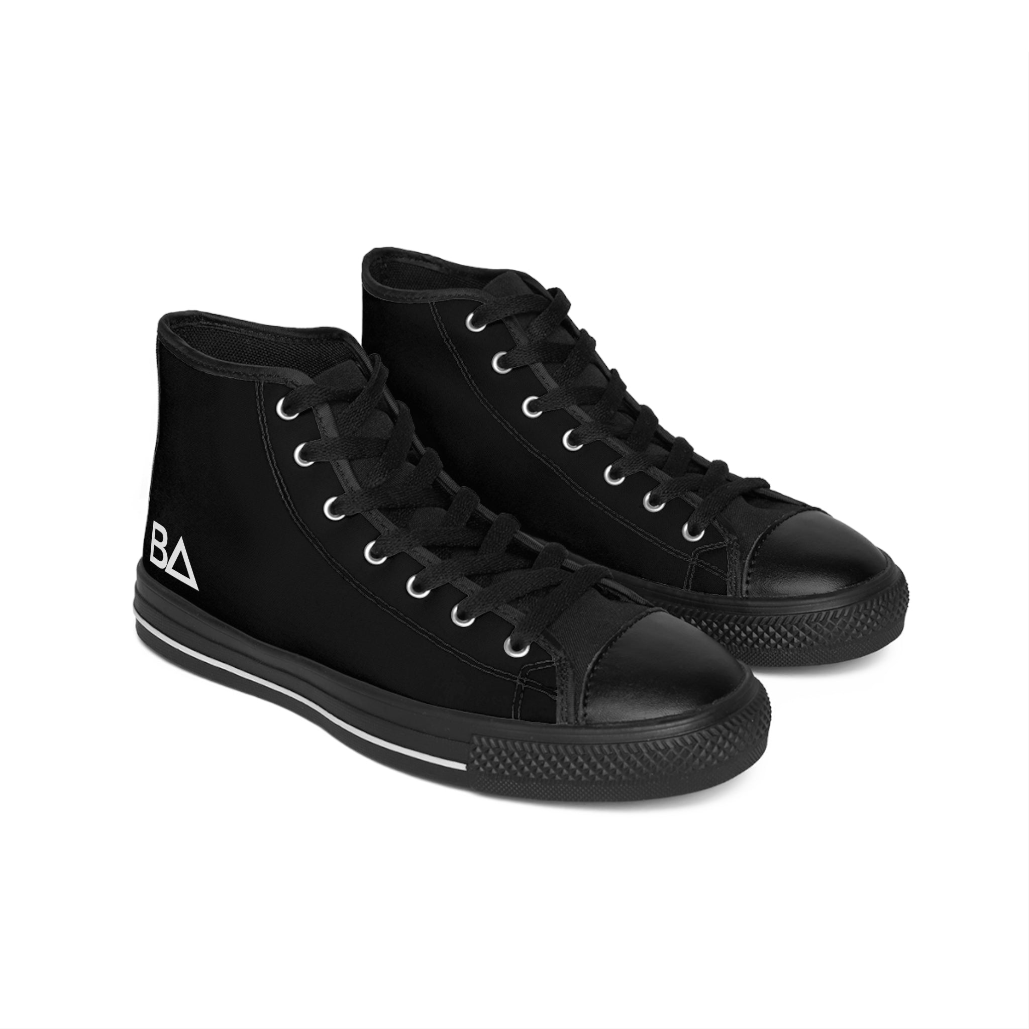Classic "All Heart" High-Top Sneakers — Minimal White & Black Men’s Canvas Shoes | Breaux Ave