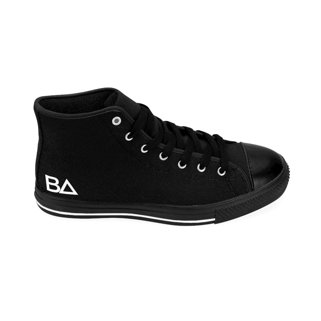 Classic "All Heart" High-Top Sneakers — Minimal White & Black Men’s Canvas Shoes | Breaux Ave